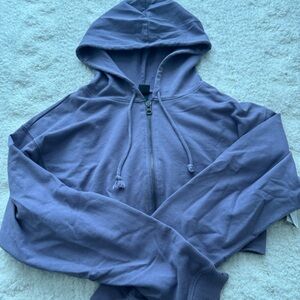 Cropped zip-up hoodie